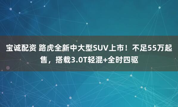 宝诚配资 路虎全新中大型SUV上市！不足55万起售，搭载3.0T轻混+全时四驱
